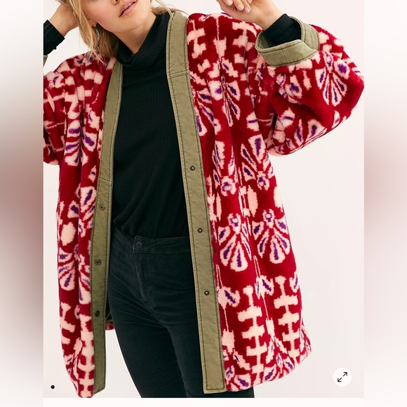 Free People We The Free Vivid Dreams Faux Fur Kimono Jacket - Picture 2 of 16